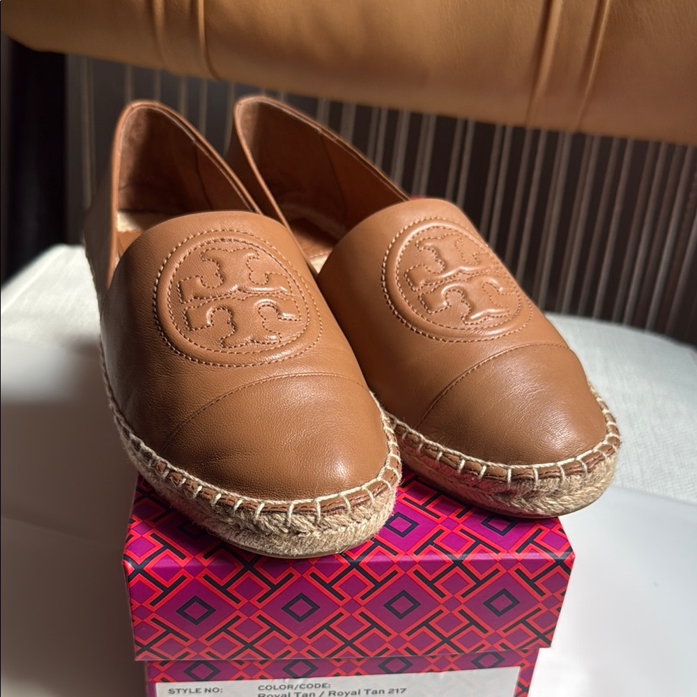 Tory Burch Tan Espadrille Slip-Ons